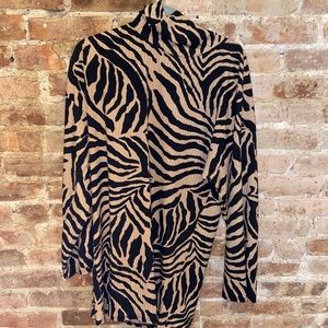 PrettyLittleThing Zebra Stripe Smock Neck